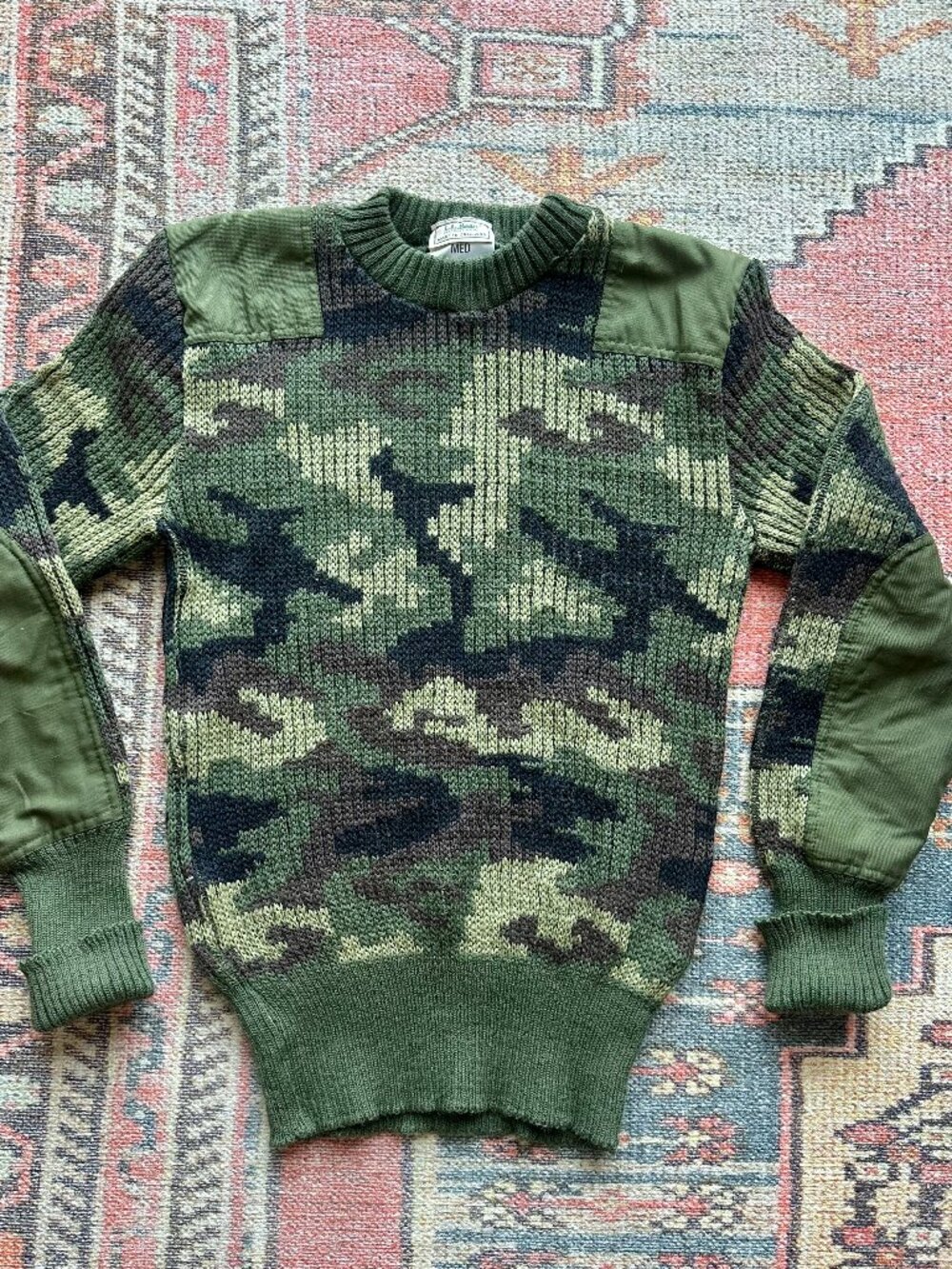 Vintage L.L. Bean Camo Commando Sweater